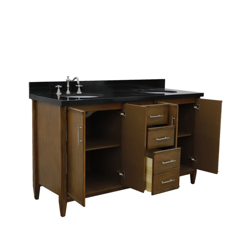 Ensemble de meuble-lavabo double 61 po Hartin, Noir