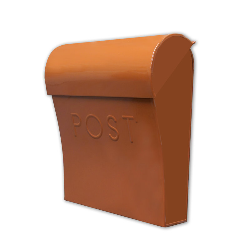Terracotta Brown Steel Wall Mount Mailbox