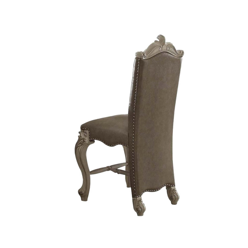 Chaise rembourrée à hauteur de comptoir (ensemble de 2), Brun