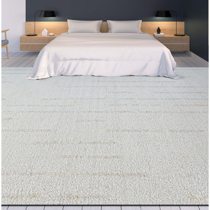 Wool Area Rug in Gray, Rectangle 10' x 14'