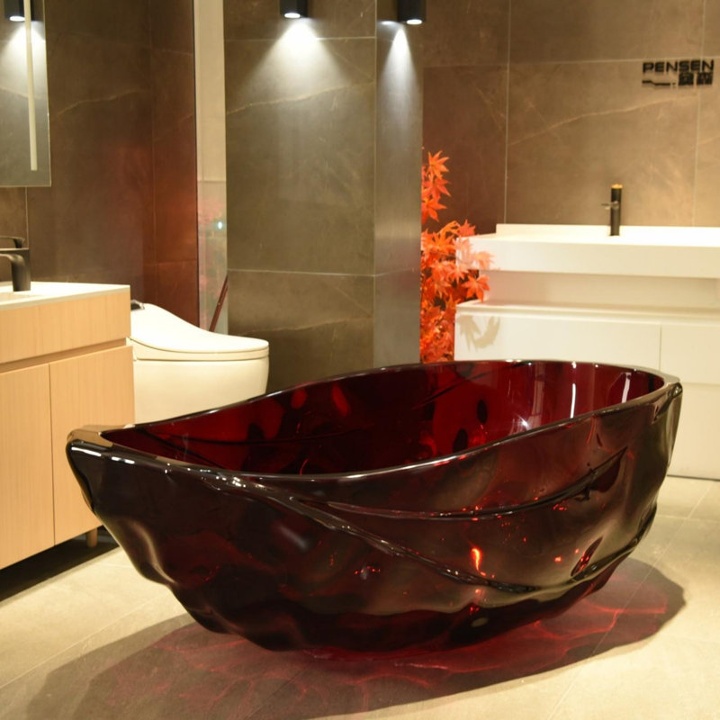 Freestanding Solid Surface Soaking Bathtub