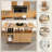Multi-Functional Kitchen Island With Storage Shelves And Wheels – 47 Inch Foldable Dining Table For Small Spaces, Perfect Compact Desk For Kitchen, Dorm And Office, Walnut