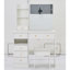 Meuble-lavabo de bureau de 37 po avec tabouret de maquillage à gauche et tabouret rembourré, très grand miroir coulissant à droite, rangement multicouche à grande capacité, ensemble de maquillage pratique à la mode, certificat EPA, GCC, UL-1292160035