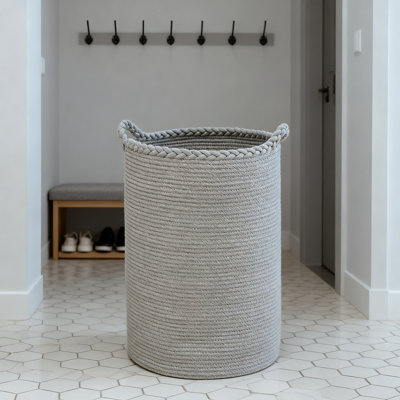 72L Large Laundry Basket With Handles, Breathable Cotton Woven Hamper For Blankets, Clothes, Toys, And Shoes, Collapsible Storage For Bedroom, Bathroom, And Living Room