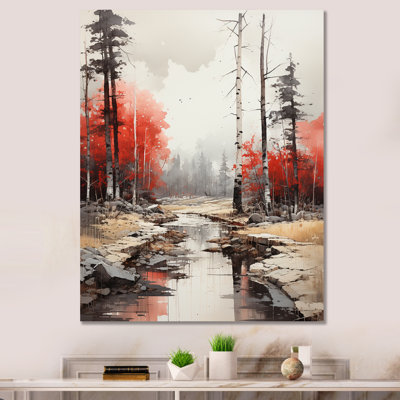 Paysage de campagne à travers la forêt de corail - Reproduction d'art mural paysage et nature