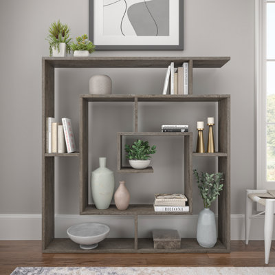 Chaneyra 56" H x 31.5" W Steel Geometric Bookcase