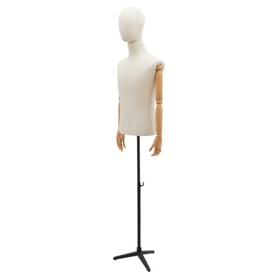Form Metal Stand Dress Form Adjustable Posture(Linen)