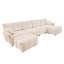 Canapé modulaire en chenille capitonné avec 2 repose-pieds et coussins Dengler-112556411-119462378
