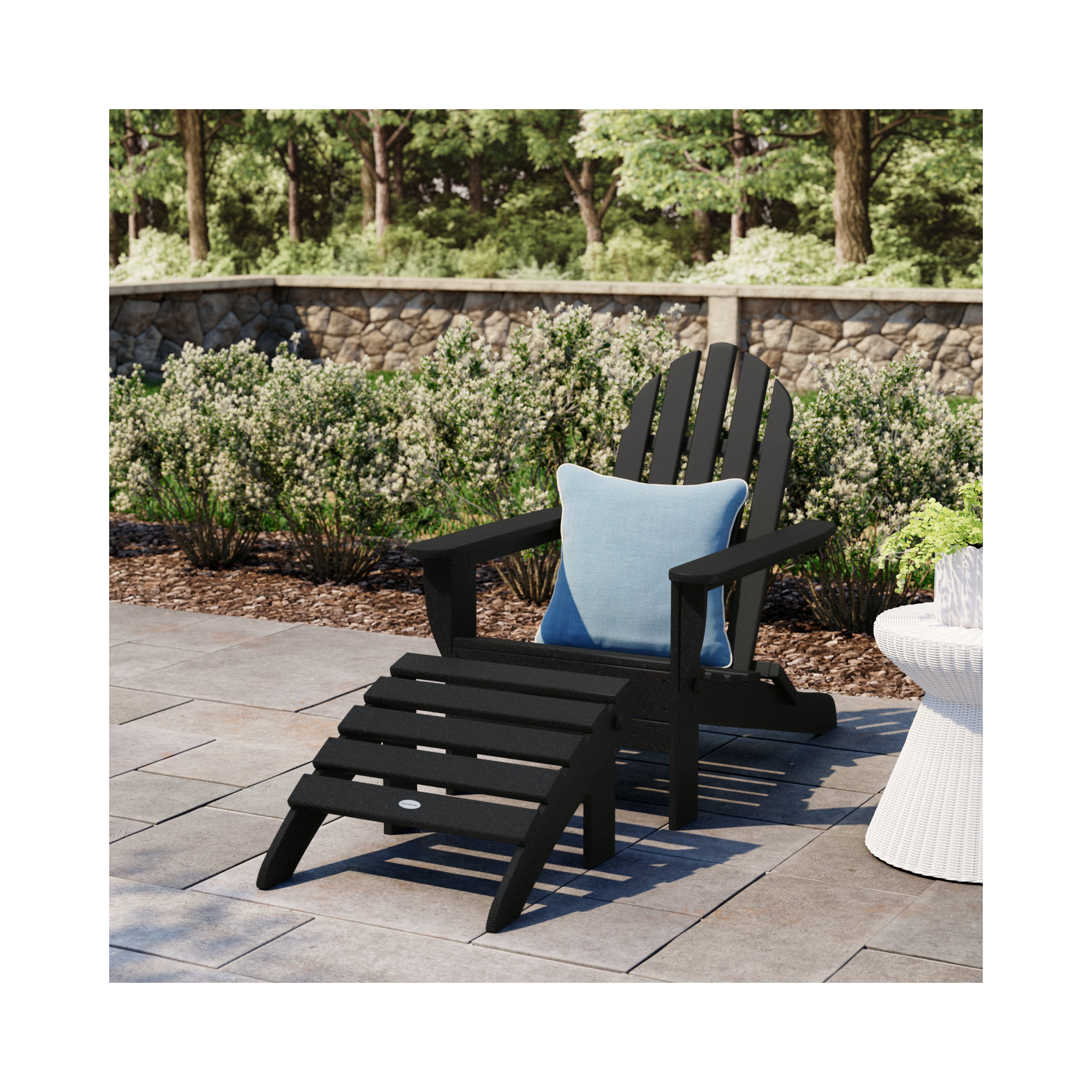 POLYWOOD Classic Adirondack 2-Piece Set, Black