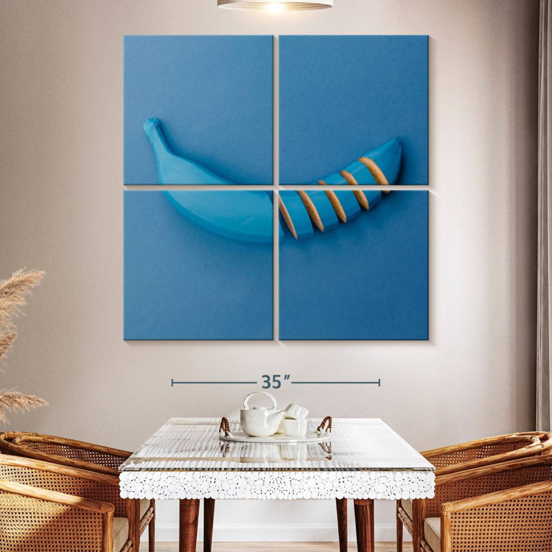 Tranche de banane bleue, H 50 po x l 50 po