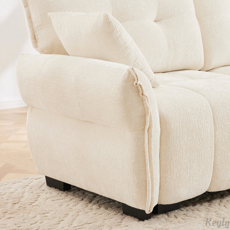 Canapé-lit ergonomique à une place avec repose-pieds, Blanc