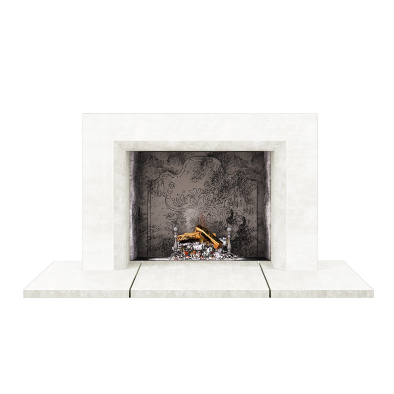 Miami Fireplace Surround, Travertine White