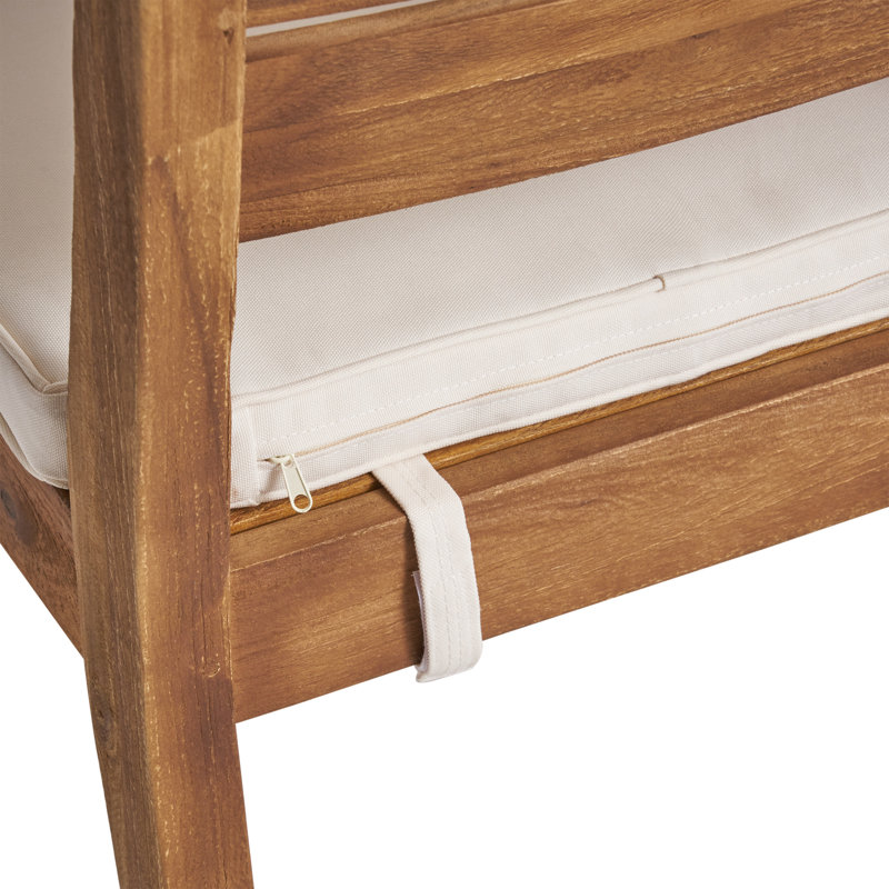 Ensemble repas 7 pièces avec coussins Ajoloko, Structure naturelle / coussin beige