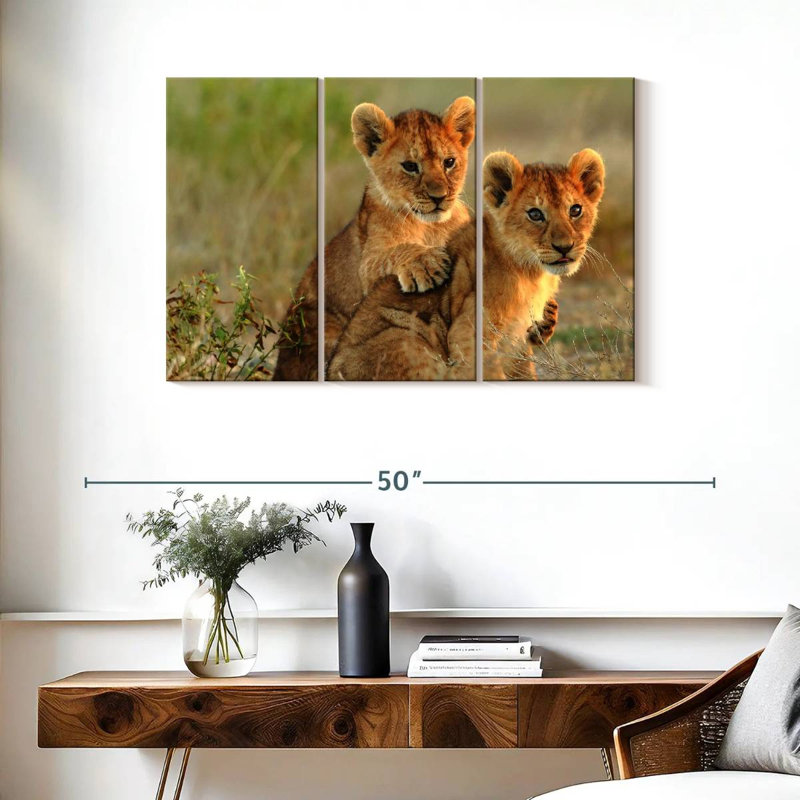 Brampt Baby Lions, 24" H x 38" W