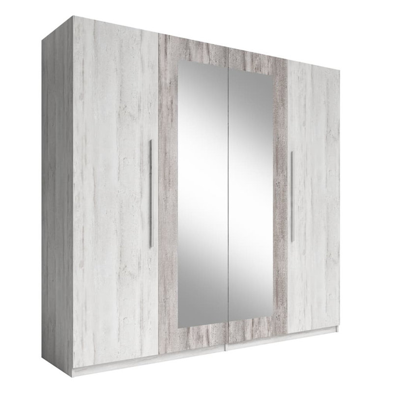 Benjerman 4 Door Manufactured Wood Wardrobe, Arctic Pine