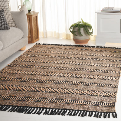 Natural Fibre 123 Hand Woven 50% Jute; 50% Cotton Geometric Shapes Rug
