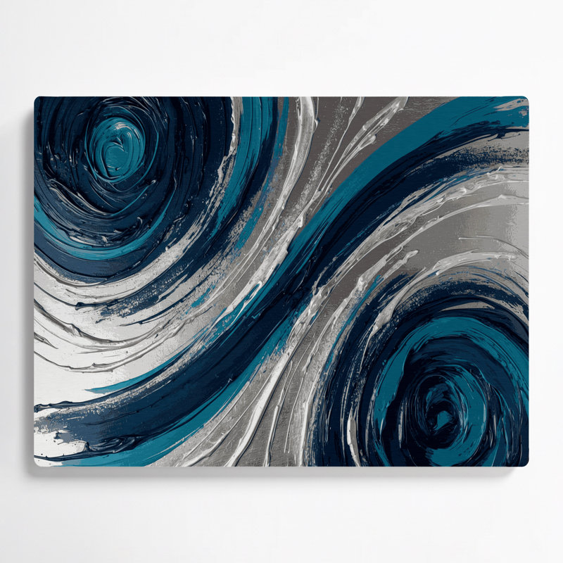«Lyrical Abstraction 14», art mural en métal bleu