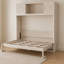 Lit escamotable avec armoires de rangement, bois de pin et panneau de fibres à densité moyenne, beige rustique