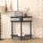 Unique Half Moon Design End Table with Sliding Door,Elegant Semi-circle Entryway