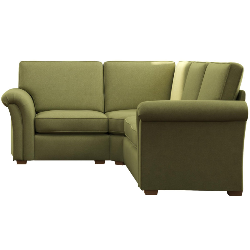 Castleacre Corner with two seats, Fixed Back, Right Hand Facing, Olive Polyester