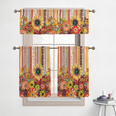 Harvest Snippets Tailored Kitchen Curtain