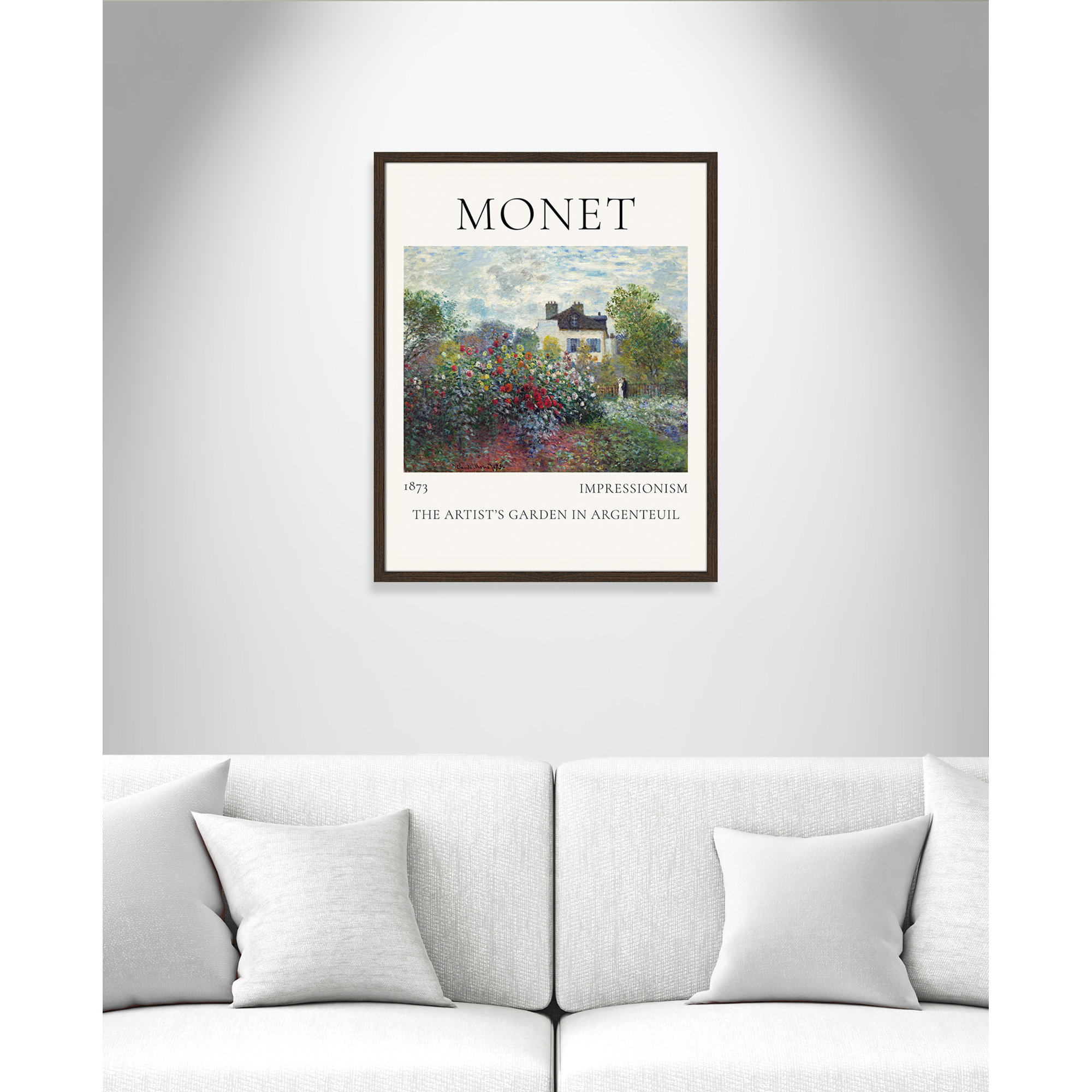 Artists Garden in Argenteuil Print by Claude Monet, No, Walnut Single Picture Frame, 29.5" H x 23.5" W x 0.75" D