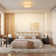 Deontee 14.96'' Linen Dimmable Flush Mount Lighting with Remote and APP