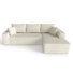 Canapé modulaire en L à assise profonde avec méridienne réversible en velours côtelé 104 po 104 po