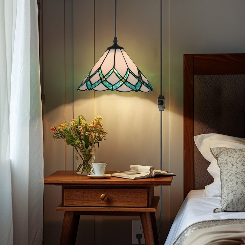 1 luminaire suspendu suspendu de 7 pouces, Bleu clair