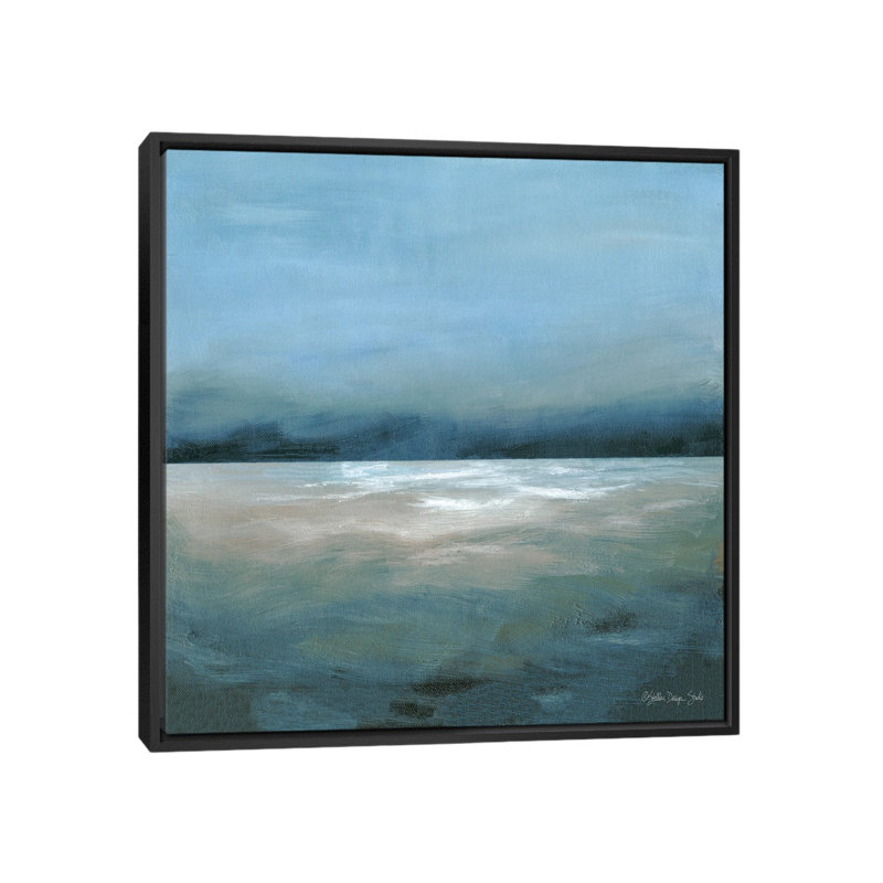 Dark Seascape by Stellar Design Studio - Painting on Canvas, Black Floater Frame, 45.72 cm H x 45.72 cm W