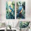 «Blue Jay parmi les pins», reproduction d'art en métal 2 pièces