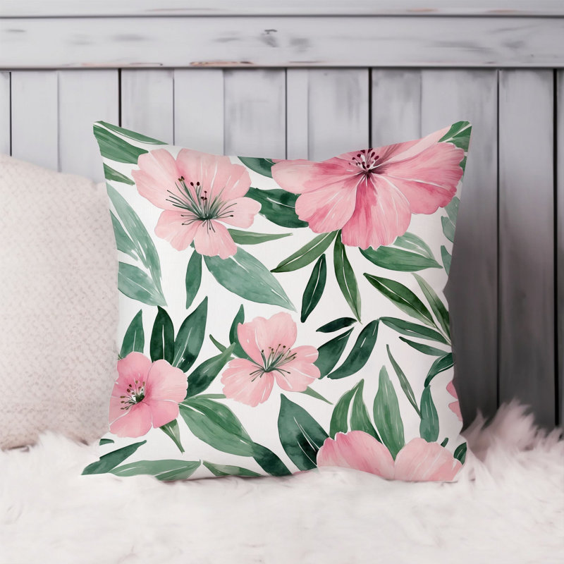 Floral Pink Spring Flowers II Cottage, 16"H x 16"W
