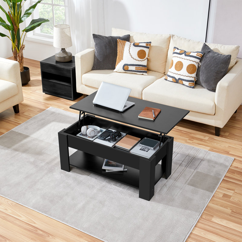 Table basse Ajeem, Noir, noir, noir, noir, H 16,5 po x L 39 po x l 20 po