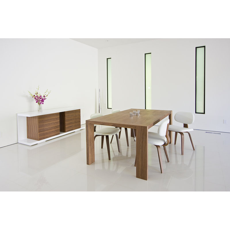 Buffet 6 tiroirs Pangea Home Thite Jamer, Blanc/noyer