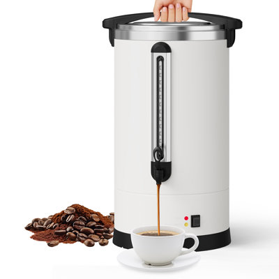 Double Wall Commercial Coffee Urn – 18L/120 Cup Stainless Steel Large Capacity Hot Water and Coffee Maker – Thermal Retention, Easy Clean, Percolator Dispenser for Weddings, Catering, Parties, Buffet