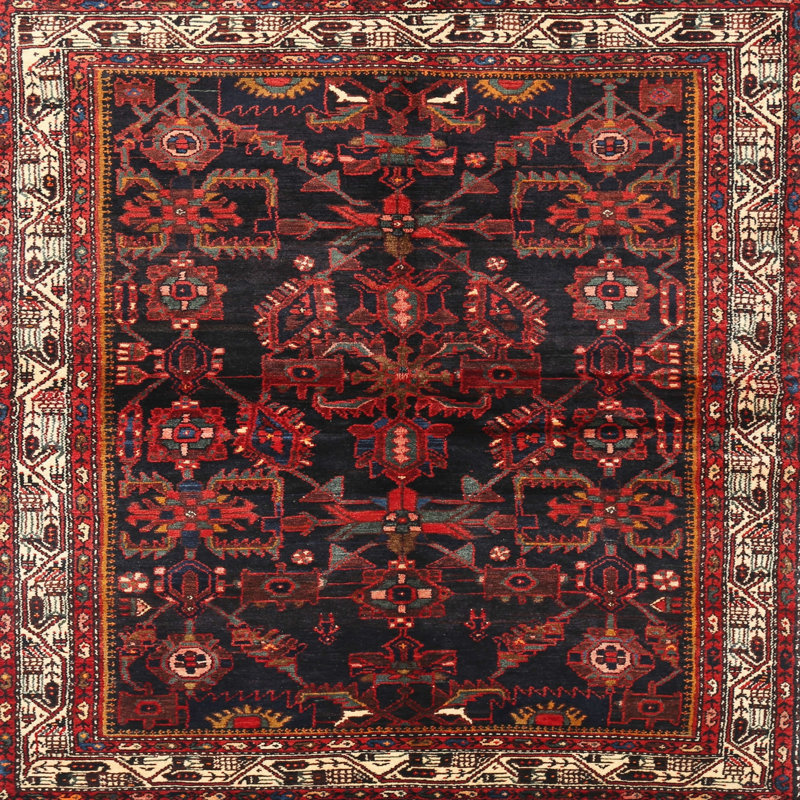 Tapis traditionnel rouge / noir Ieronim, Rond 5 pi