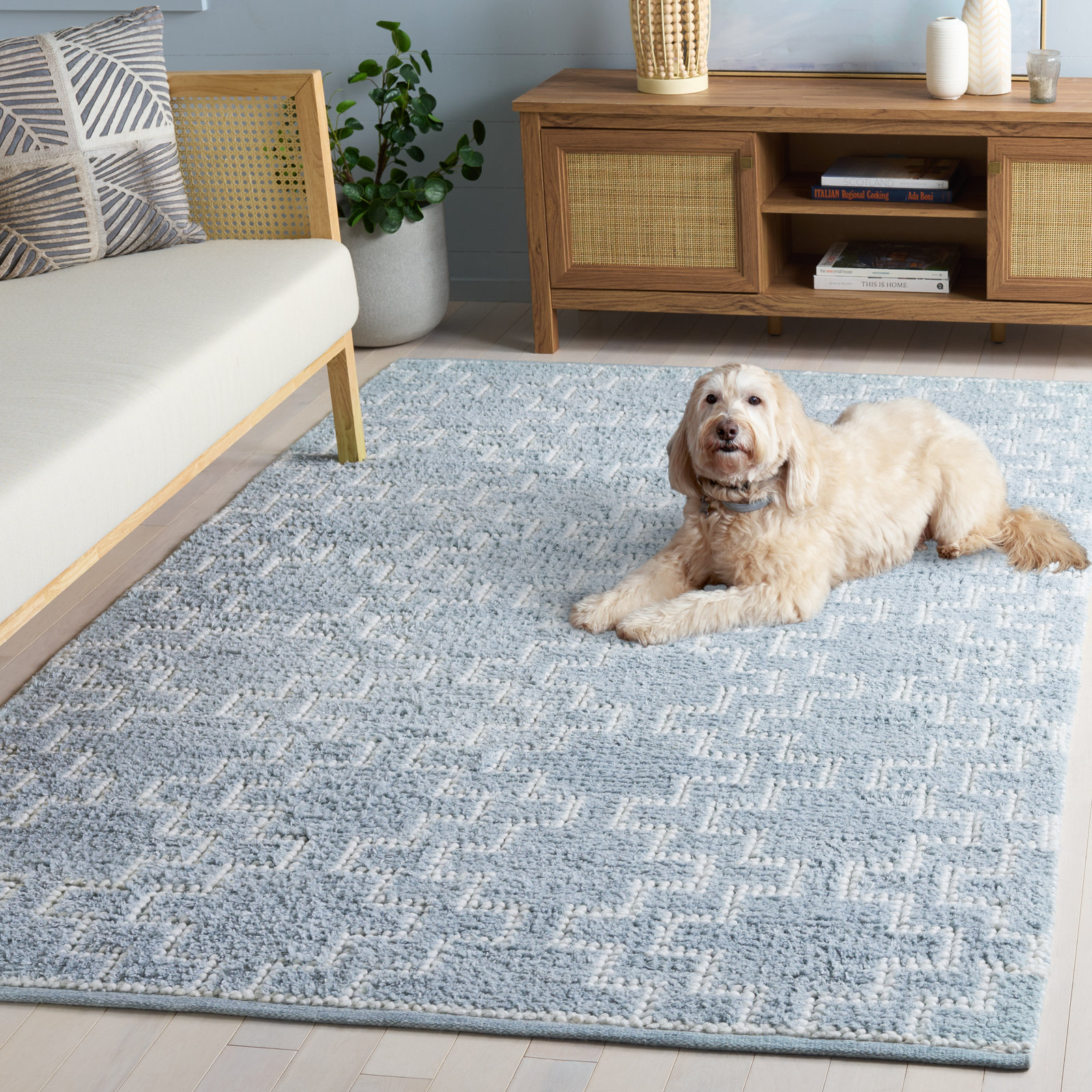 Hand-Woven Geometric Outdoor Rug, 5'-0" X 8'-0" Rectangle