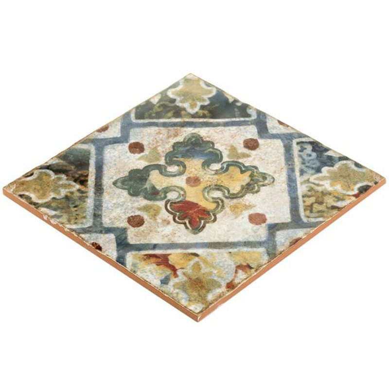 Angela Harris Dunmore 8x8 Polished Hand Painted Look Ceramic Tile
