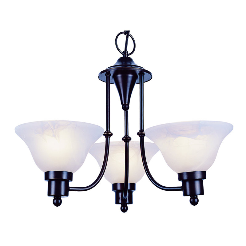Baronne 3 - Light Dimmable Classic / Traditional Chandelier, Weathered Bronze