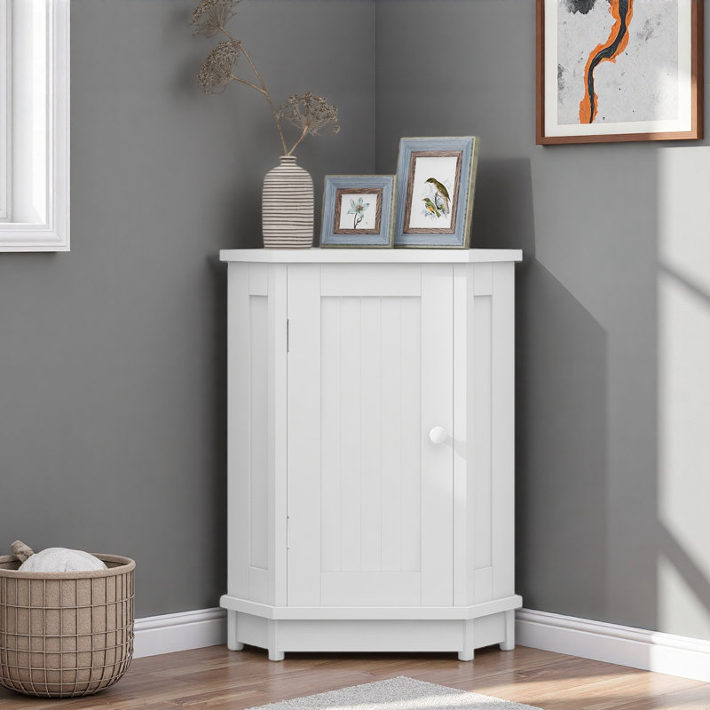Armoire de rangement de plancher autoportante 31,4 "H avec tablette réglable, Blanc