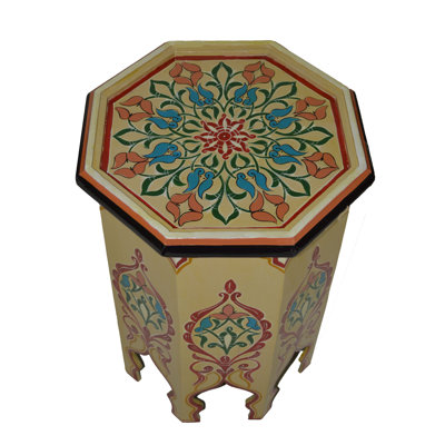 Moroccan Handmade Wood Table Beige