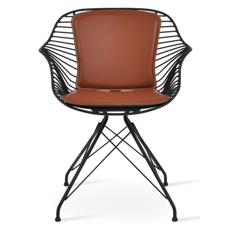 Chaise avec accoudoirs Zebra, Cannelle / noir, Noir