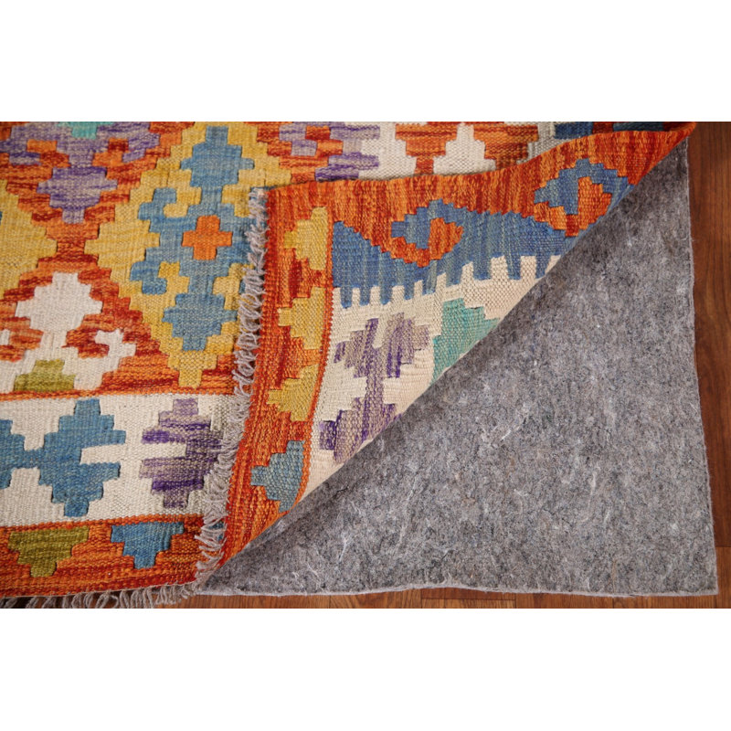 Tapis géométrique en laine Kilim 7 x 7