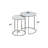 Matzen Contemporary Nesting Table Set with Natural Marble Top in Nickel