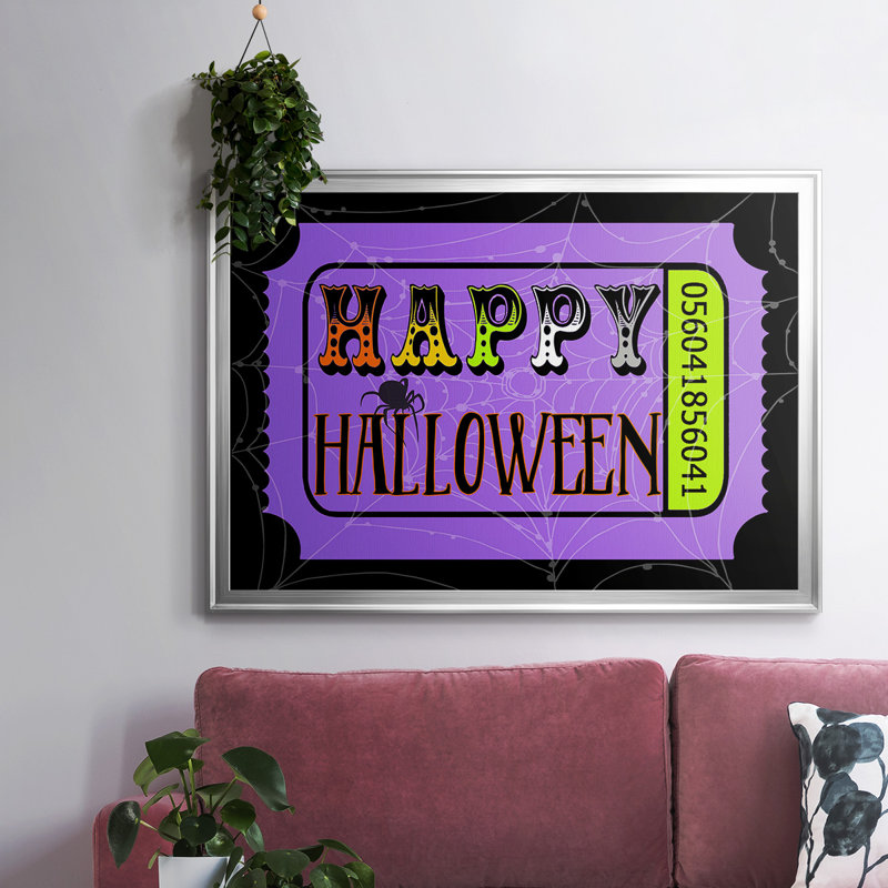 Joyeux Halloween, impression sur toile encadrée, Argent, H 18 po x l 26 po x P 1,5 po