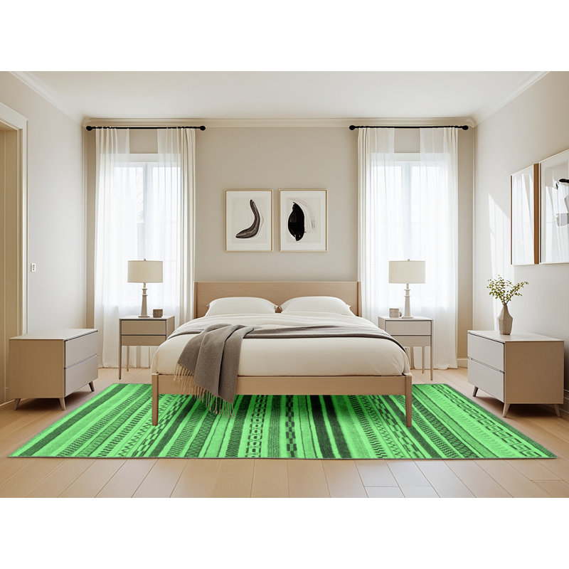 Keme Washable Geometric Indoor Rug, Rectangle 5' x 8'