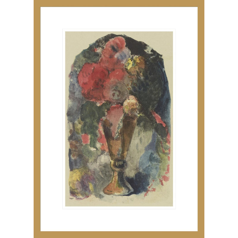 «A Flower Still Life After Delacroix» par Paul Gauguin - Estampe numérique encadrée, H 21,75 po x l 15,6 po
