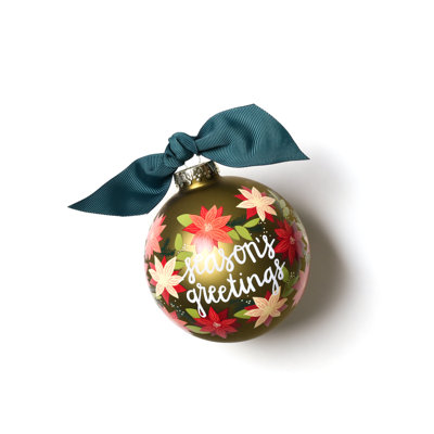 Ornement boule de poinsettia Season's Greetings