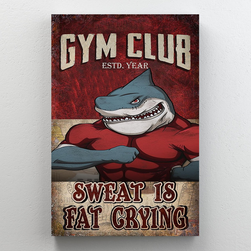 Gym Club - 1 pièce, impression sur toile rectangulaire, H 14 po x l 11 po x P 1,25 po