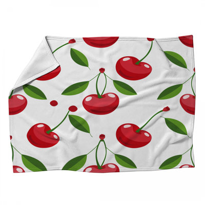 Jeté en molleton Cherry Fruits - Jeté de fruits pour canapés ou lits